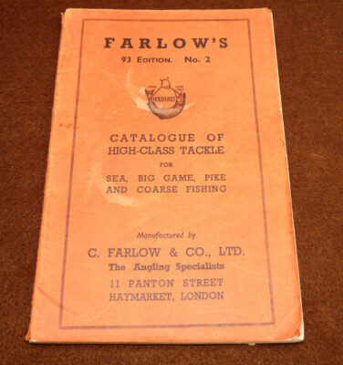 Farlow Panton St London 93rd edition No2 Catalogue of fishing tackle, collectors ref guide 1930's