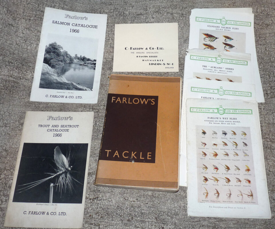C Farlow & Co Ltd London 94th ed anglers guide or catalogue,+ 2 x 1966 salmon trout catalogues