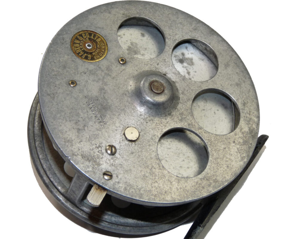 C. Farlow & Co. 4'' "Barrett" Spinning/ fly reel, finger braking holes