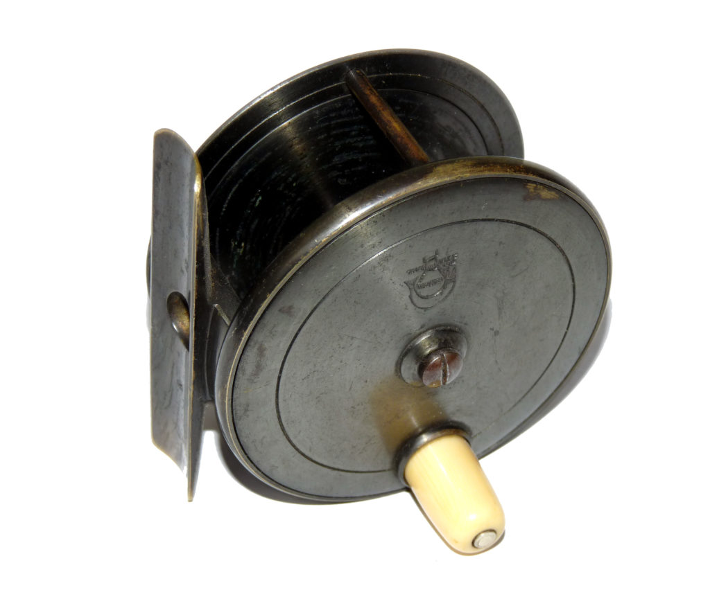 C Farlow & Co. Ltd. London 3” all brass trout fly reel, Holdfast Trademark, best condition c1900
