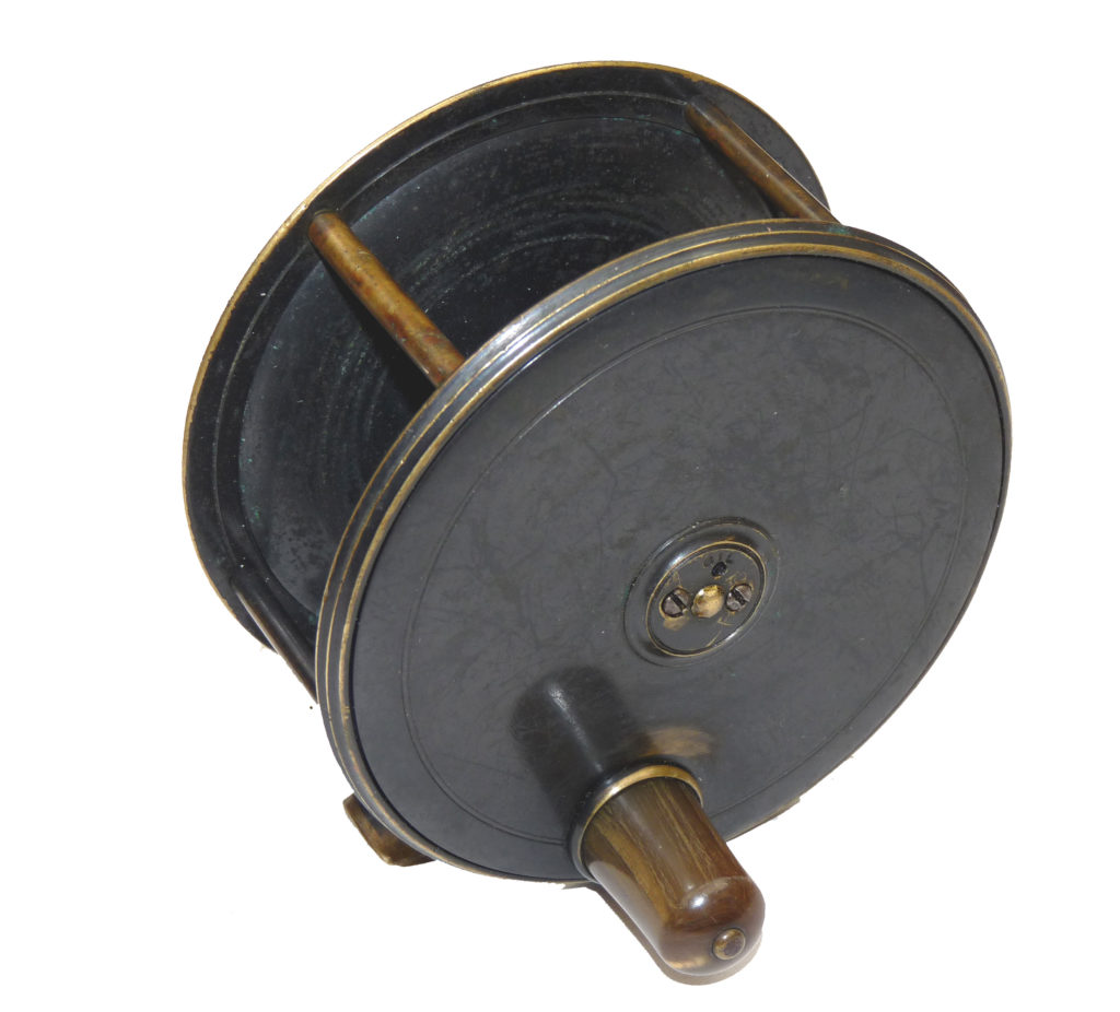 Farlow London brass 4.5" Patent lever salmon fishing brake reel c1890 - Image 4