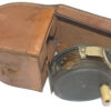 Farlow 3" alloy vintage Perfect pattern trout fly reel with guide & block leather case