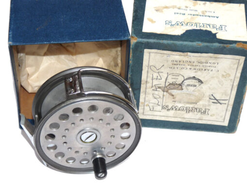 Farlow Ambassador 4 wide drum vintage salmon fly reel boxed