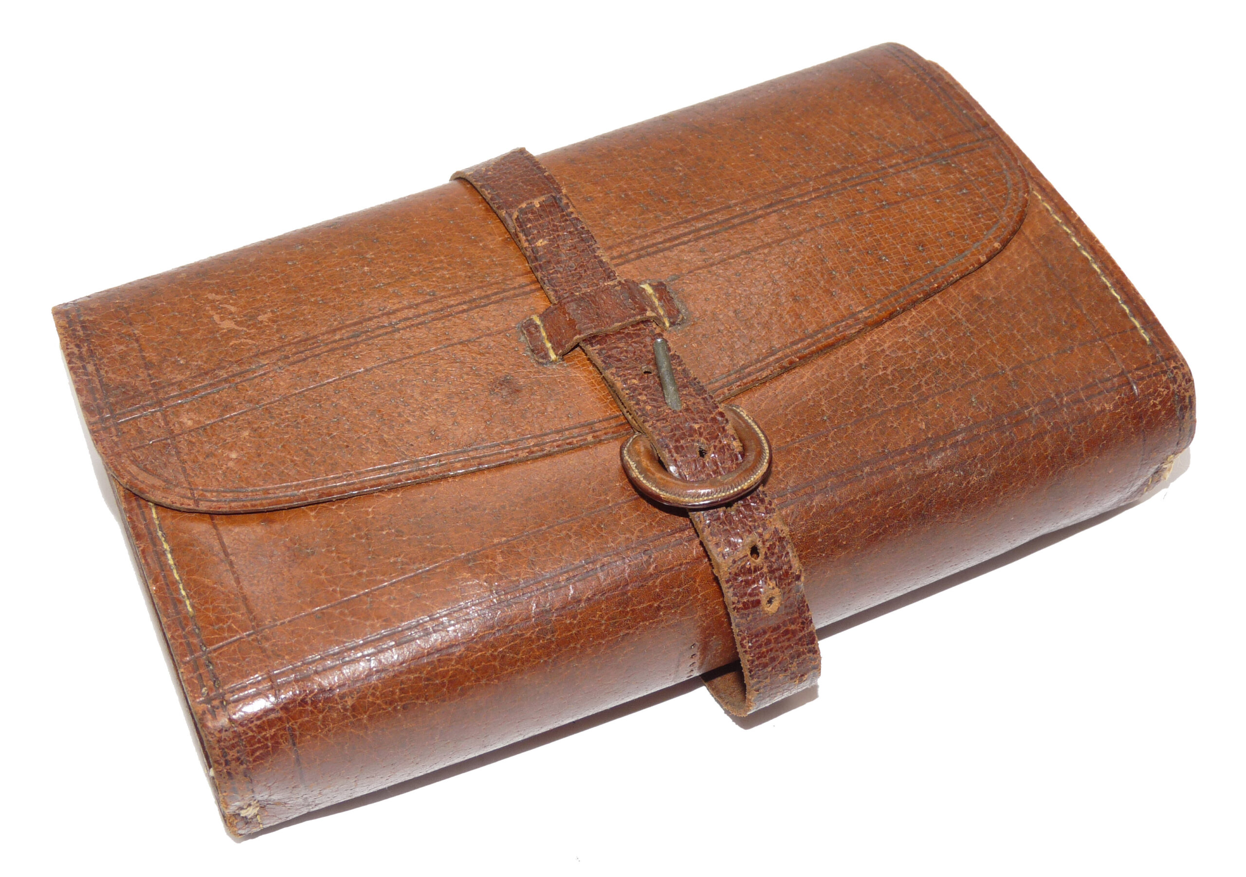 Farlow 191 Strand London antique leather fly wallet,flies to gut sprays, hook scale + tools, superb - Image 4