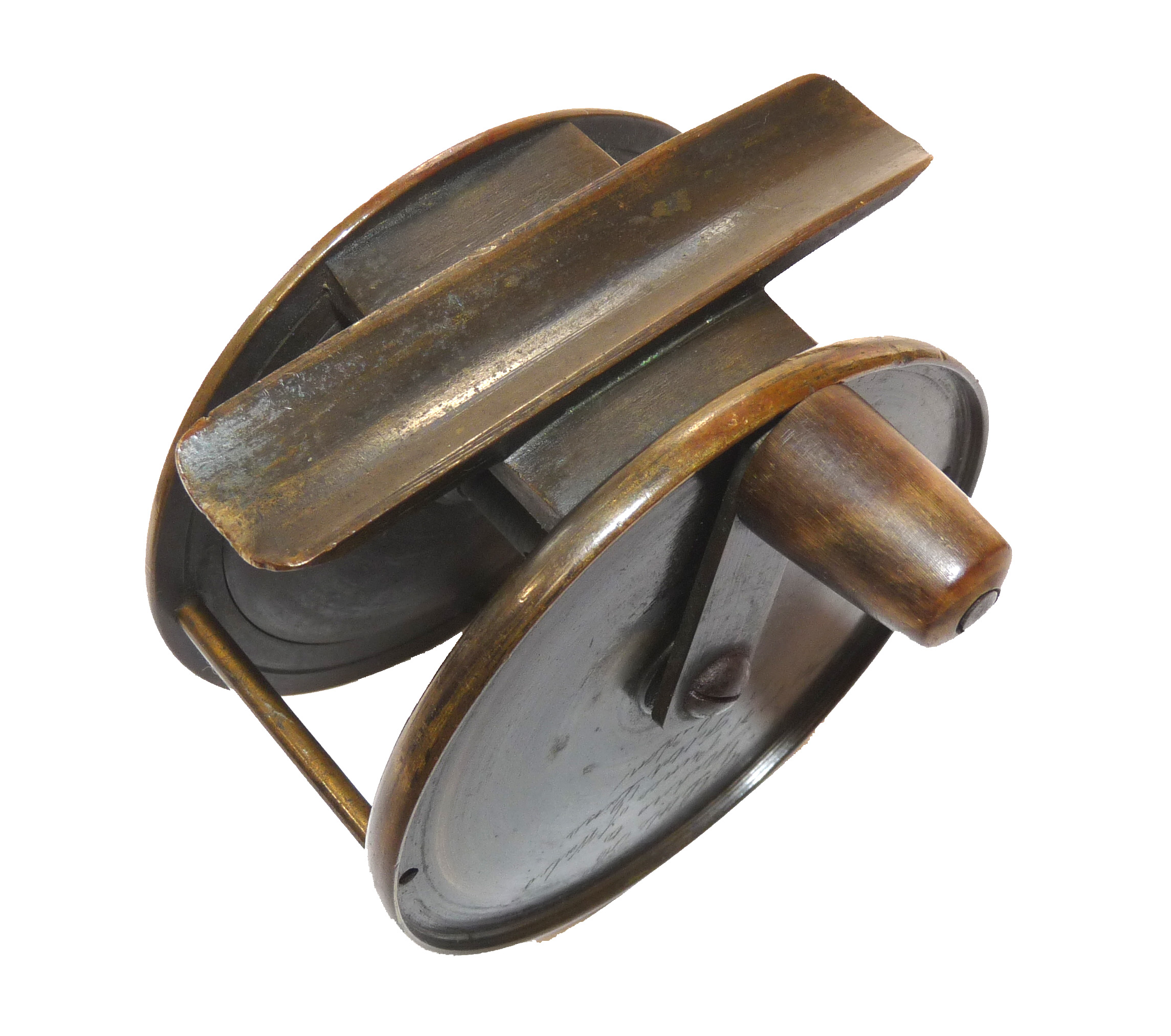 G. Little + Co, Makers London to HRH Prince of Wales 3.25" anti foul brass crank reel c 1880 - Image 3