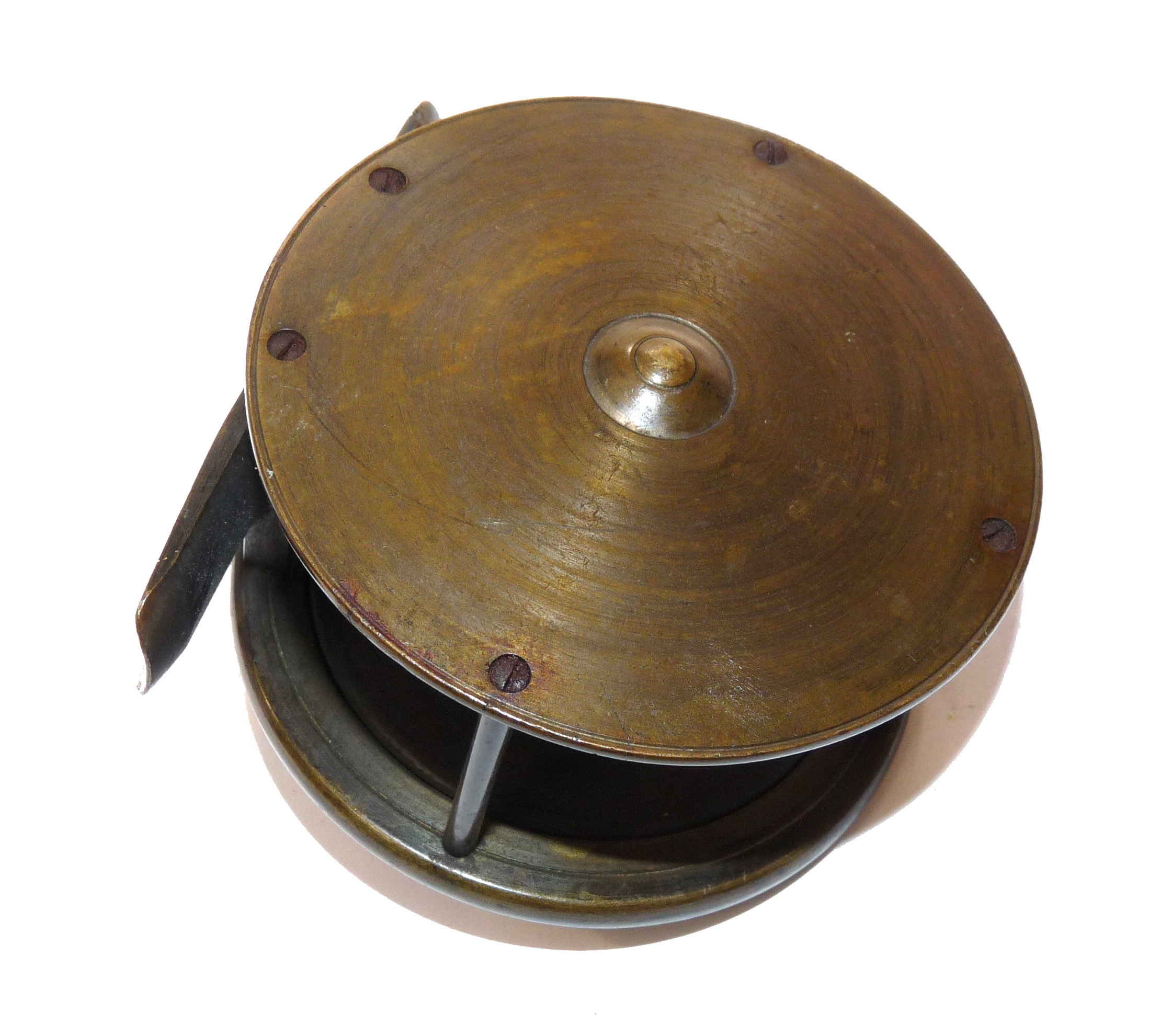 G. Little + Co, Makers London to HRH Prince of Wales 3.25" anti foul brass crank reel c 1880 - Image 2