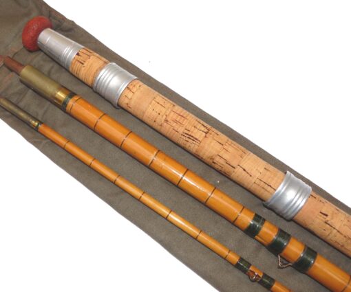 Alternative view of Harding's of London 12’ three-piece vintage coarse fishing rod green whipped