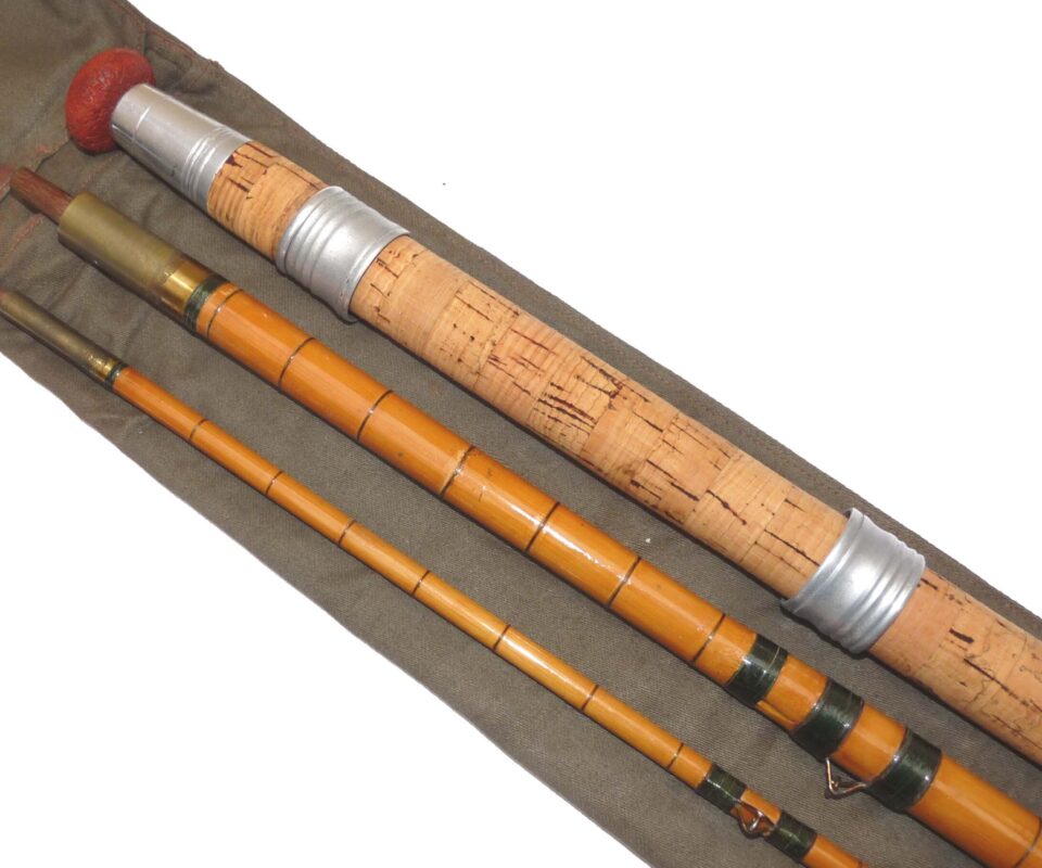 Alternative view of Harding's of London 12’ three-piece vintage coarse fishing rod green whipped