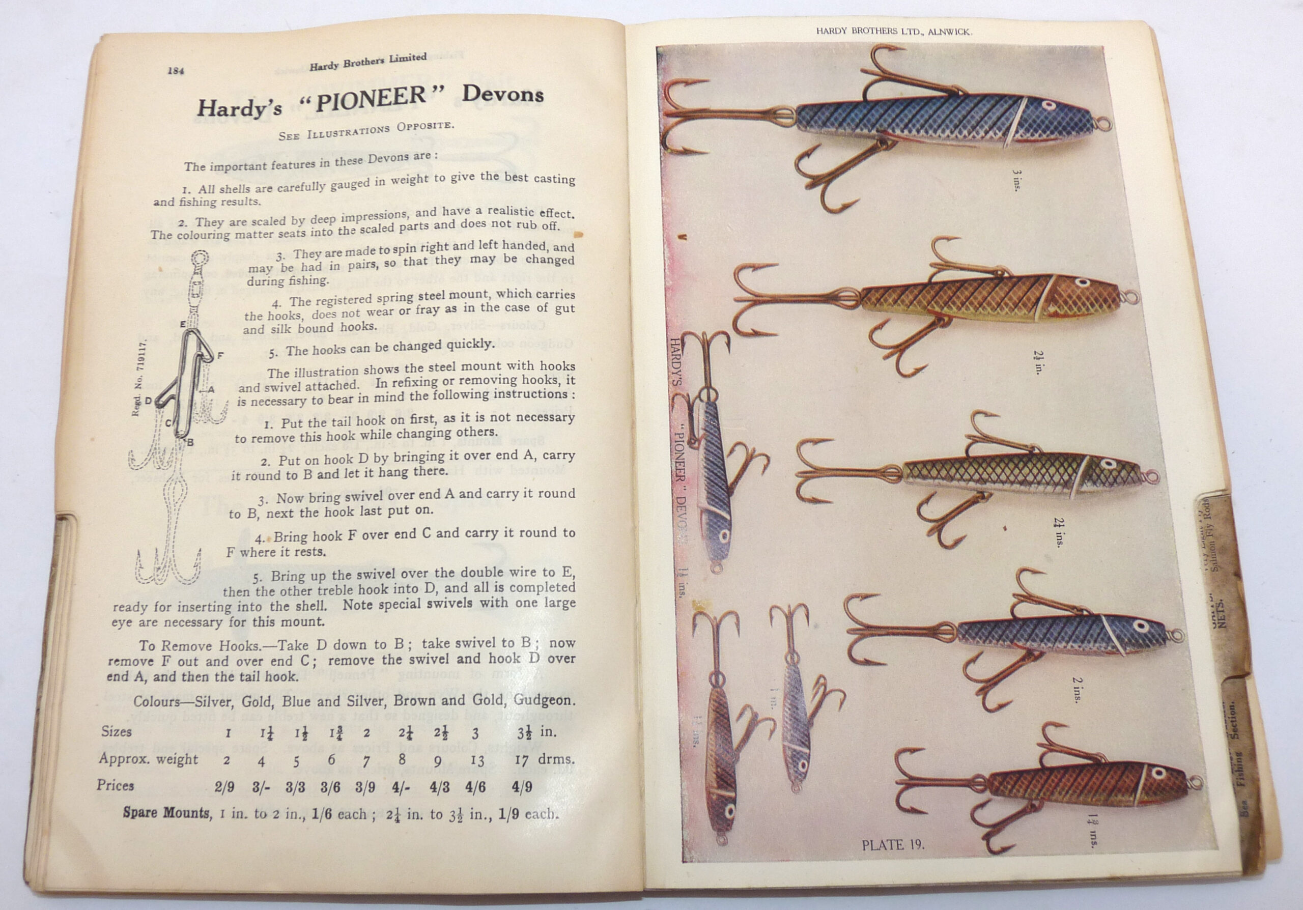 Hardy Anglers Guide, 49th edition 1927, early catalogue with stepped index, rod reel lure reference guide - Image 2