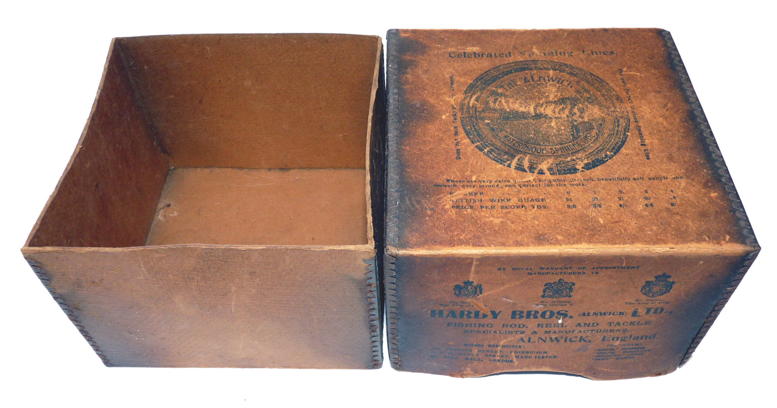 Hardy Alnwick antique large reel card box with metal corners, display or use to store reel - Image 3