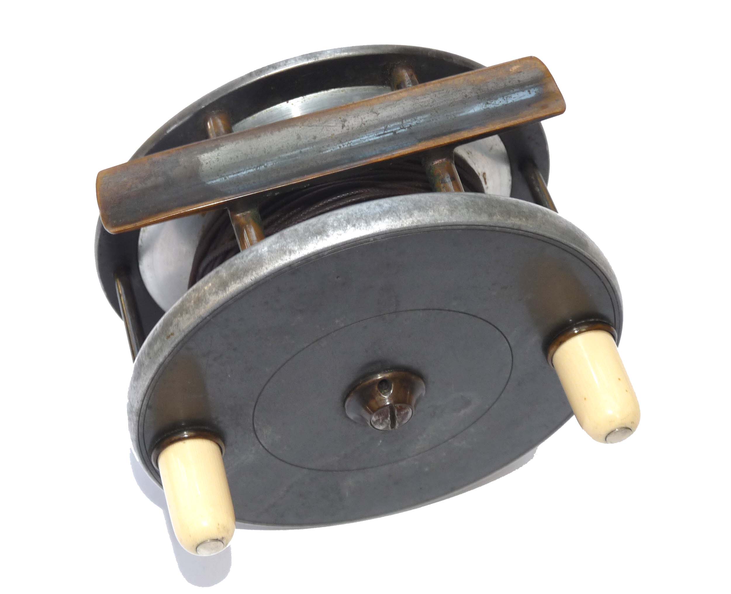 Hardy 4.5'' Combined Fly + Spinning reel dates 1894-98 factory original stunning reel - Image 2