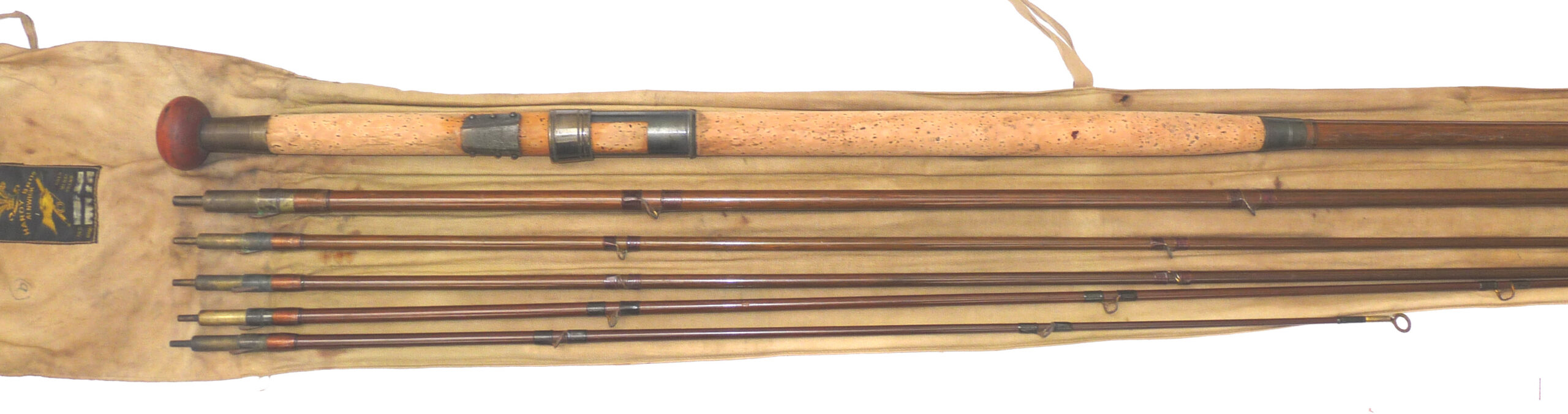 Hardy The Alnwick Greenheart 14' 6" 6 pce salmon fly worming rod 1906 - Image 2