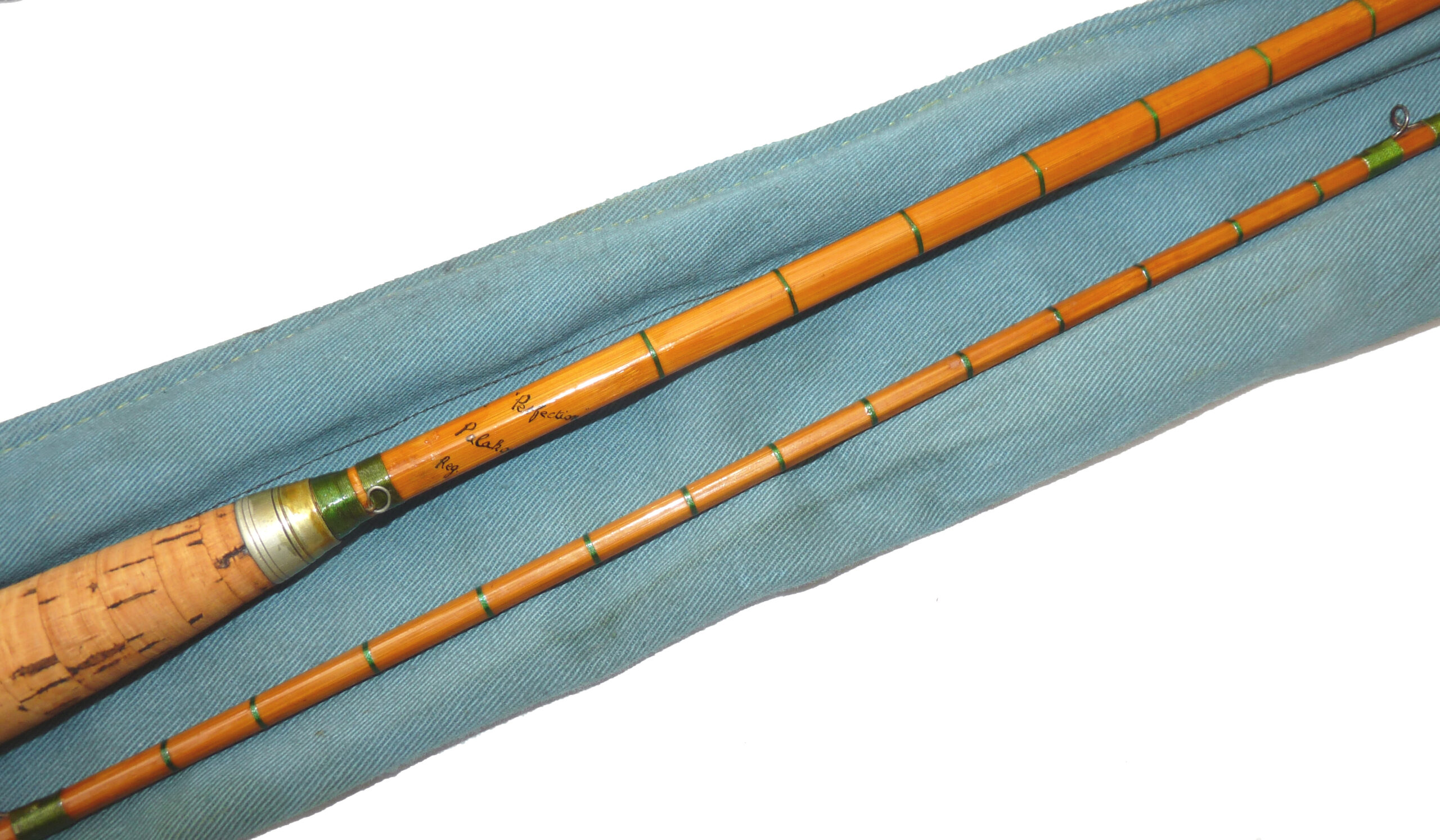 Hardy Perfection 9' 6" Palakona split cane trout fly rod 1918 - Image 4