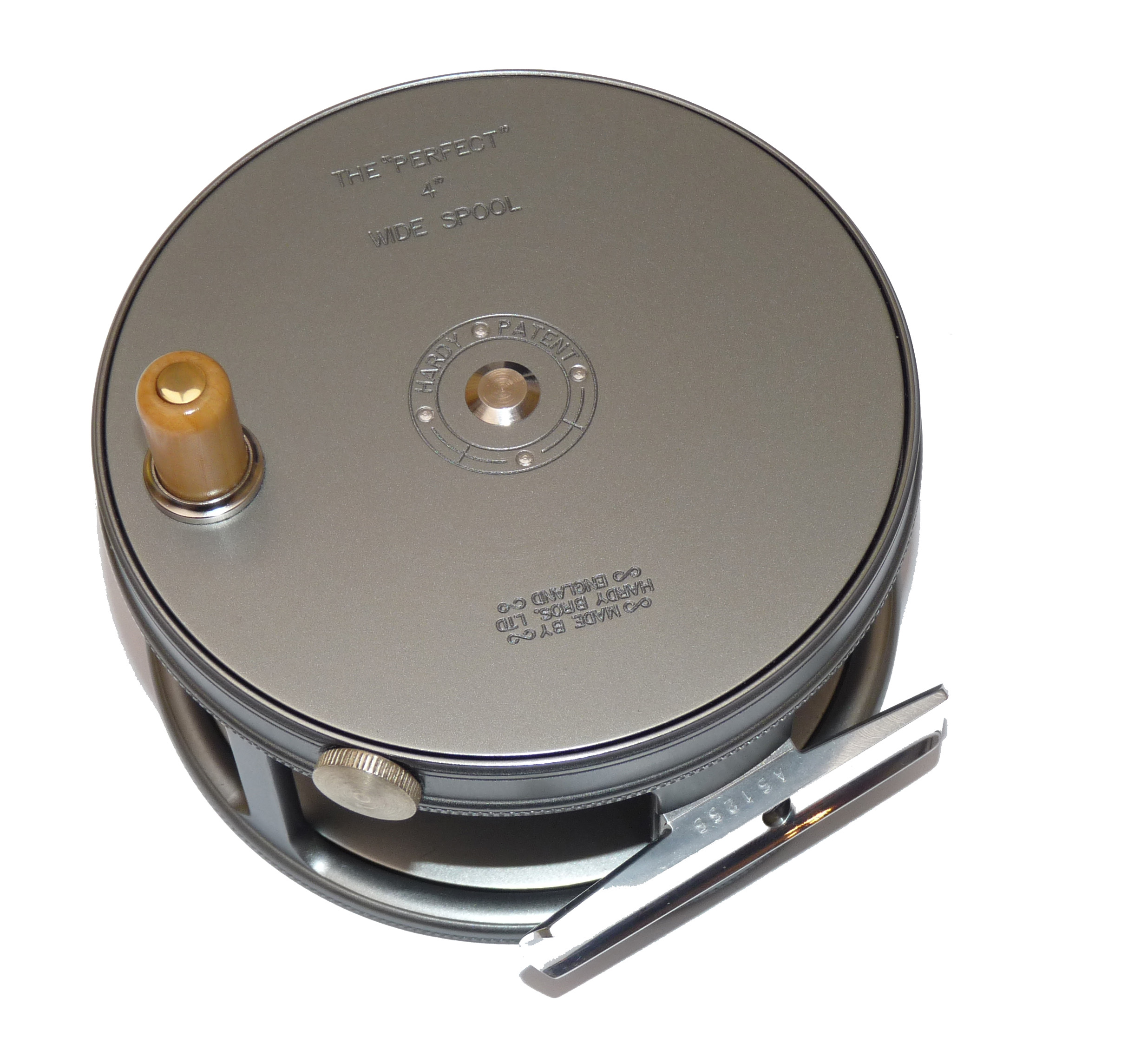 Hardy Perfect 4" Wide Spool salmon fly reel, RHW + handbook warranty card, case & outer box - Image 2