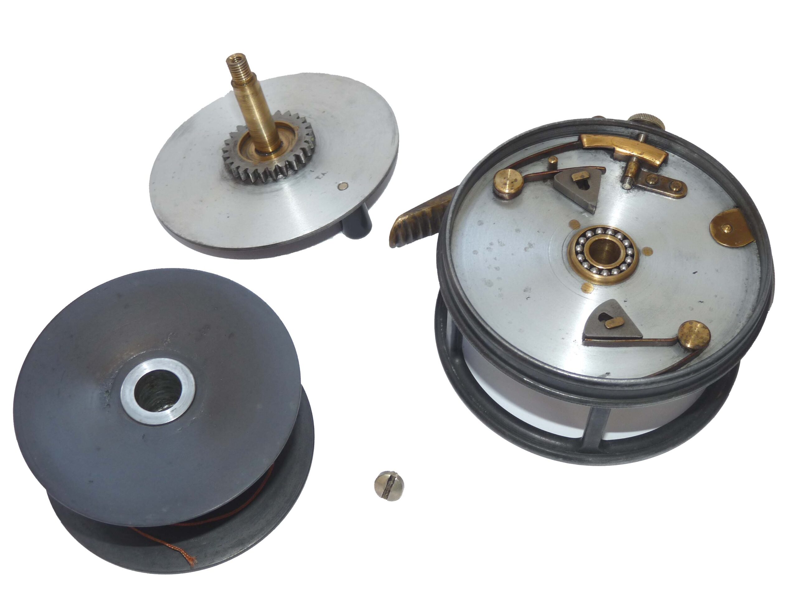 Hardy Perfect 4” vintage wide drum salmon fly reel, rotating line guide, lead finish - Image 3