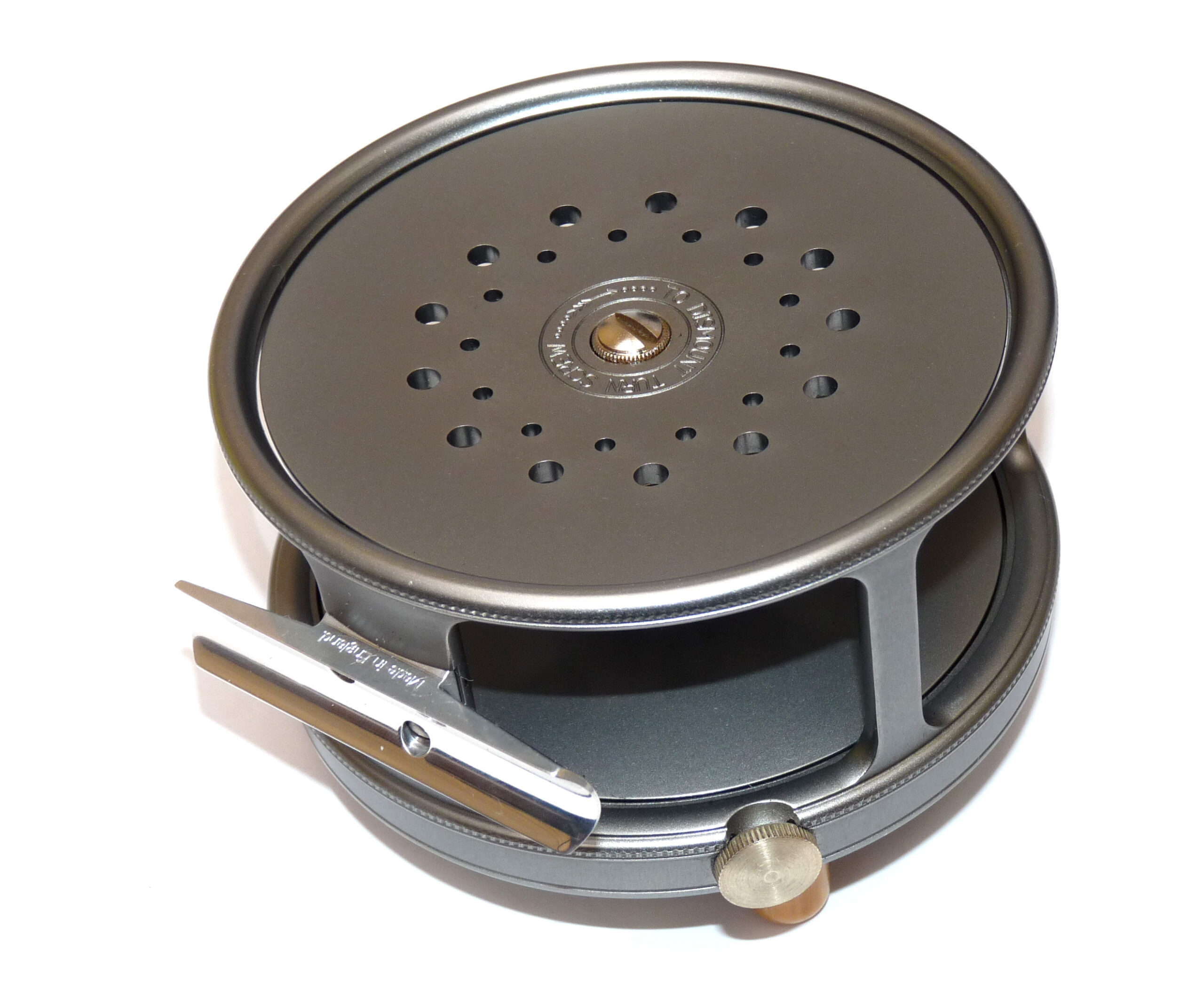 Hardy Perfect 4" Wide Spool salmon fly reel, RHW + handbook warranty card, case & outer box - Image 3