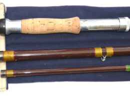 Alternative view of Hardy Salmon Fly 14’ 3-piece brown Fibalite rod & Hardy bag