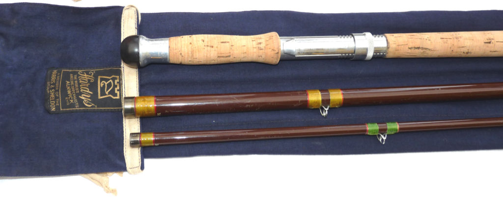 Alternative view of Hardy Salmon Fly 14’ 3-piece brown Fibalite rod & Hardy bag