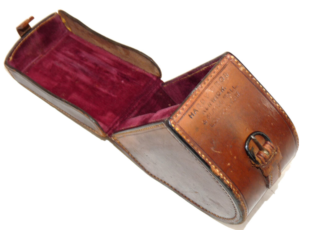 Hardy Pall Mall & Alnwick Silex 4" block leather reel case for collectors - Image 4