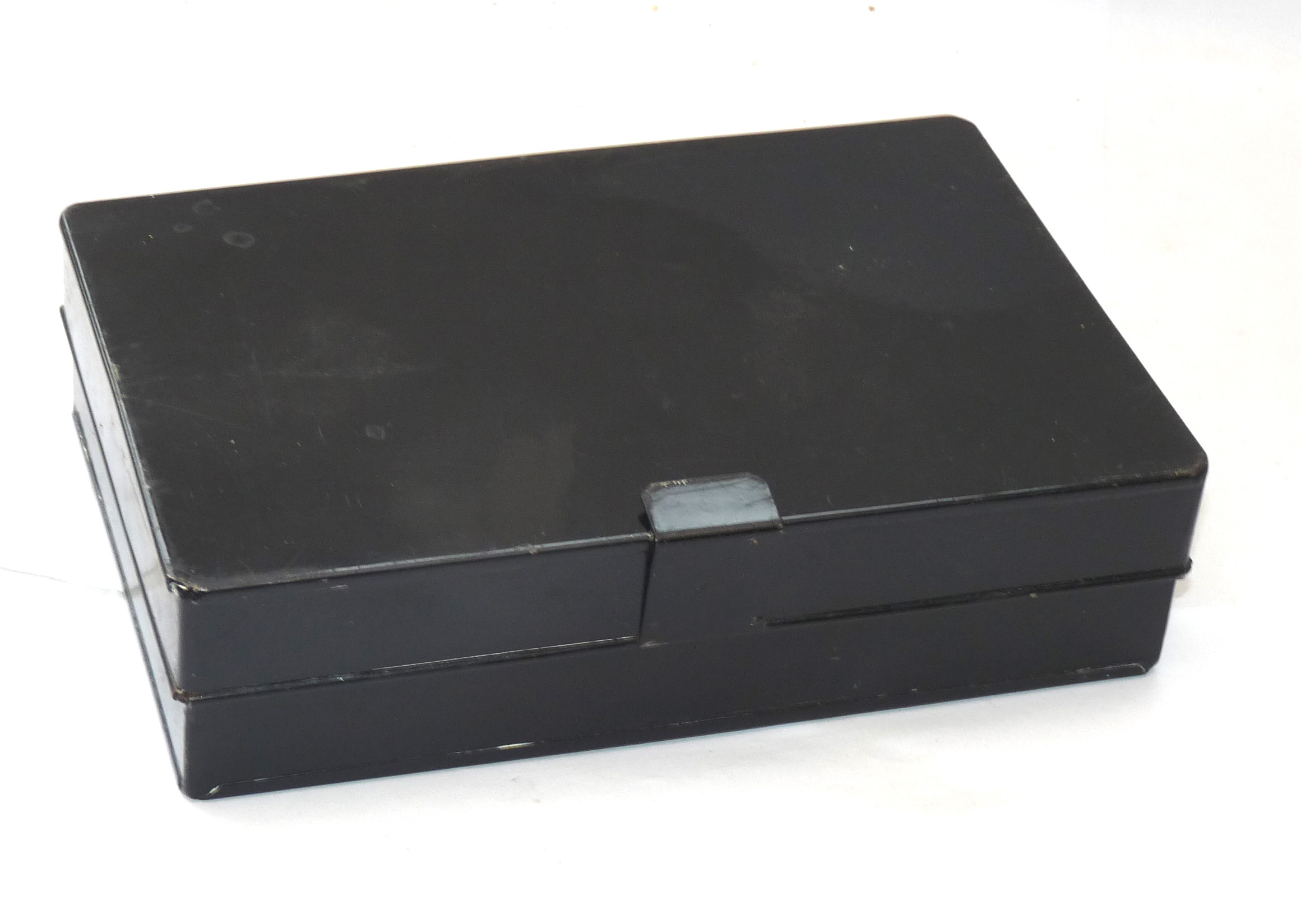 Herbert Hatton of Hereford devon minnow lures + soleskin baits in black antique box - Image 2