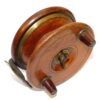 Heaton’s 4” mahogany starback Nottingham reel, brass spool lip Avon barbel chub fishing