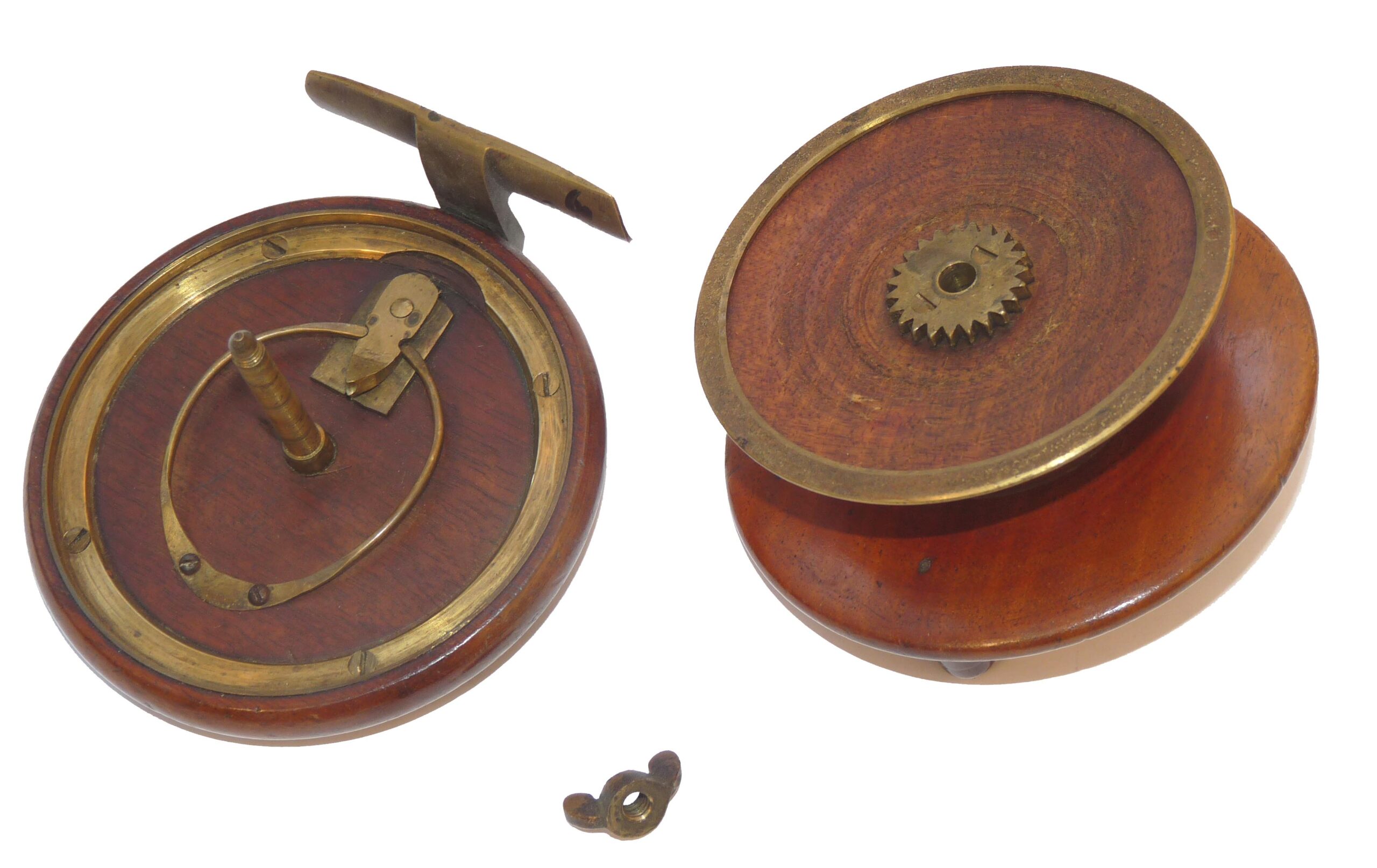 Heaton’s 4” mahogany starback Nottingham reel, brass spool lip Avon barbel chub fishing - Image 3