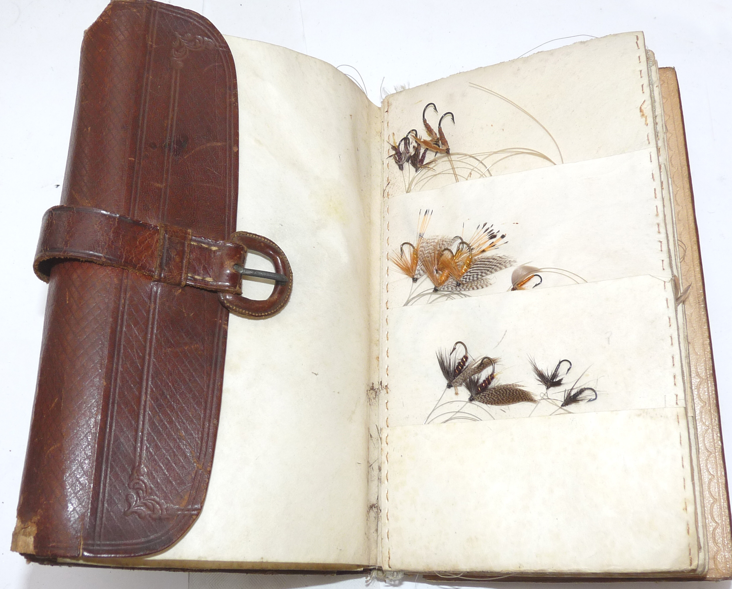 J S Holroyd Fishing Rod & Tackle 59 Gracechurch Street, antique leather fly fishing wallet + gut flies Gary Brooker - Image 4