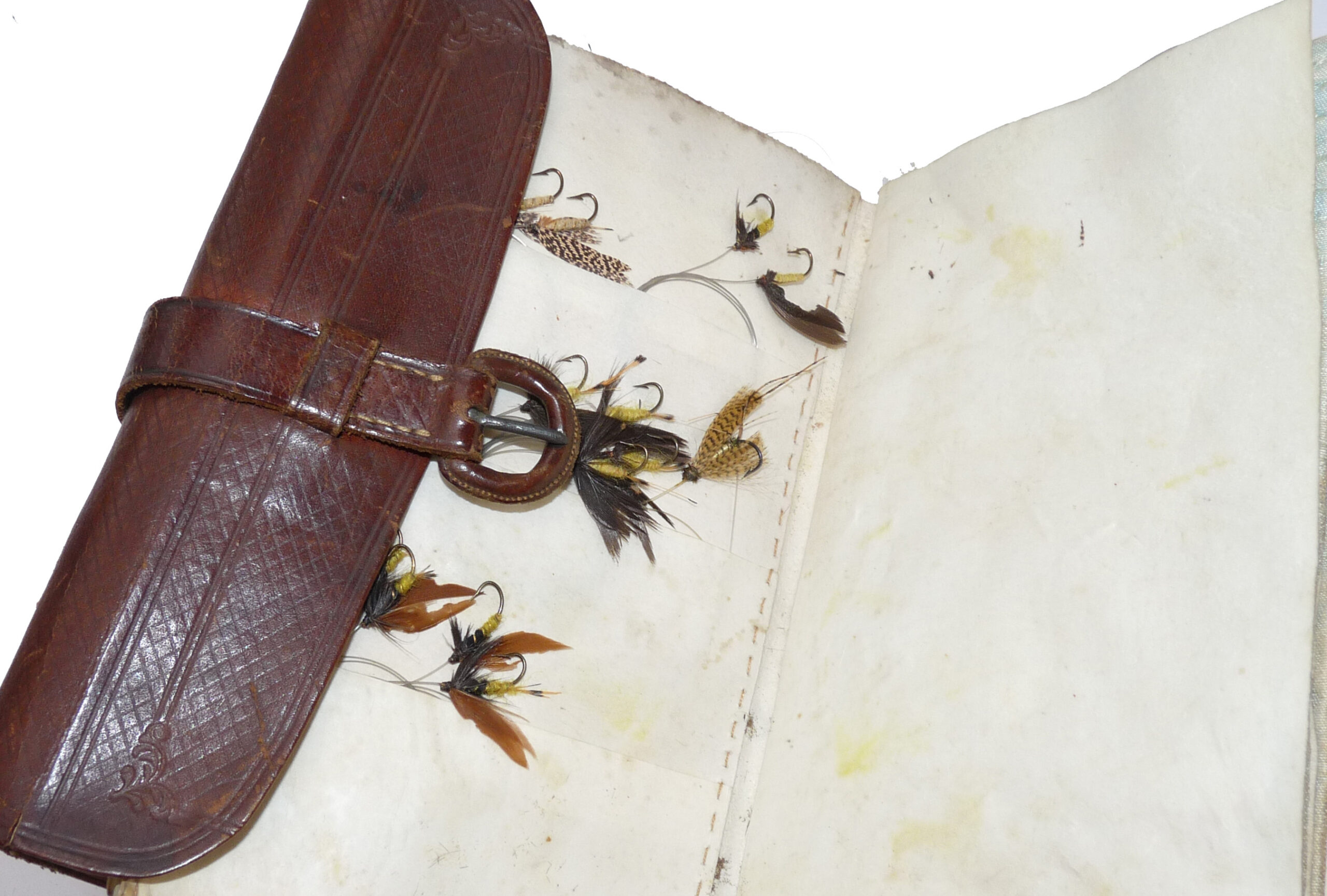 J S Holroyd Fishing Rod & Tackle 59 Gracechurch Street, antique leather fly fishing wallet + gut flies Gary Brooker - Image 6