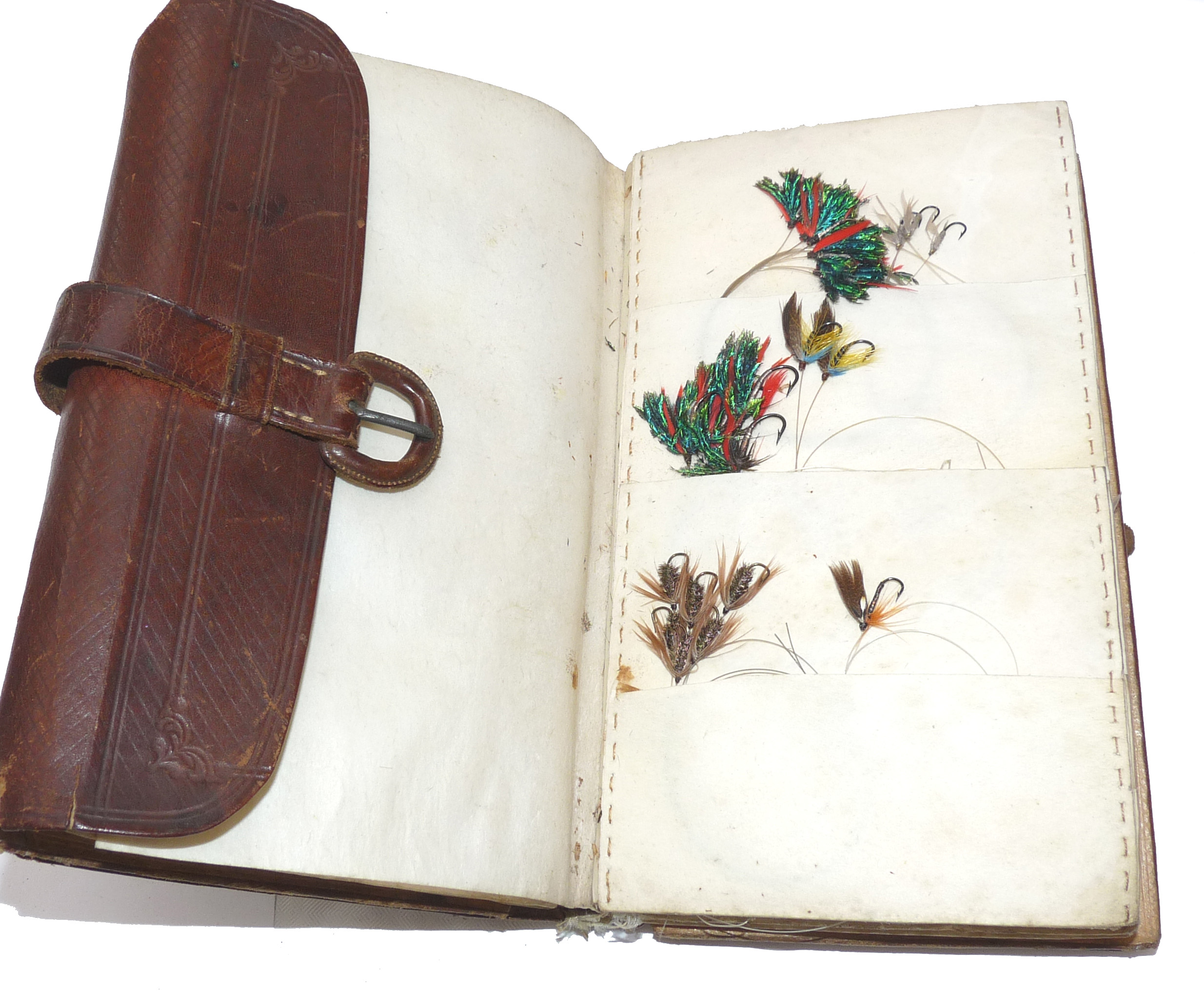 J S Holroyd Fishing Rod & Tackle 59 Gracechurch Street, antique leather fly fishing wallet + gut flies Gary Brooker - Image 5