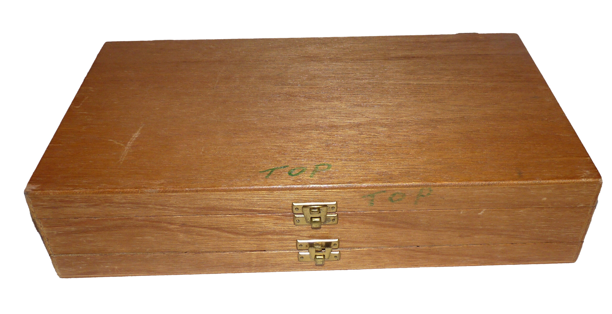 large collection of assorted salmon flies, tied on single, double + treble hooks in wood 3 layer box - Image 2