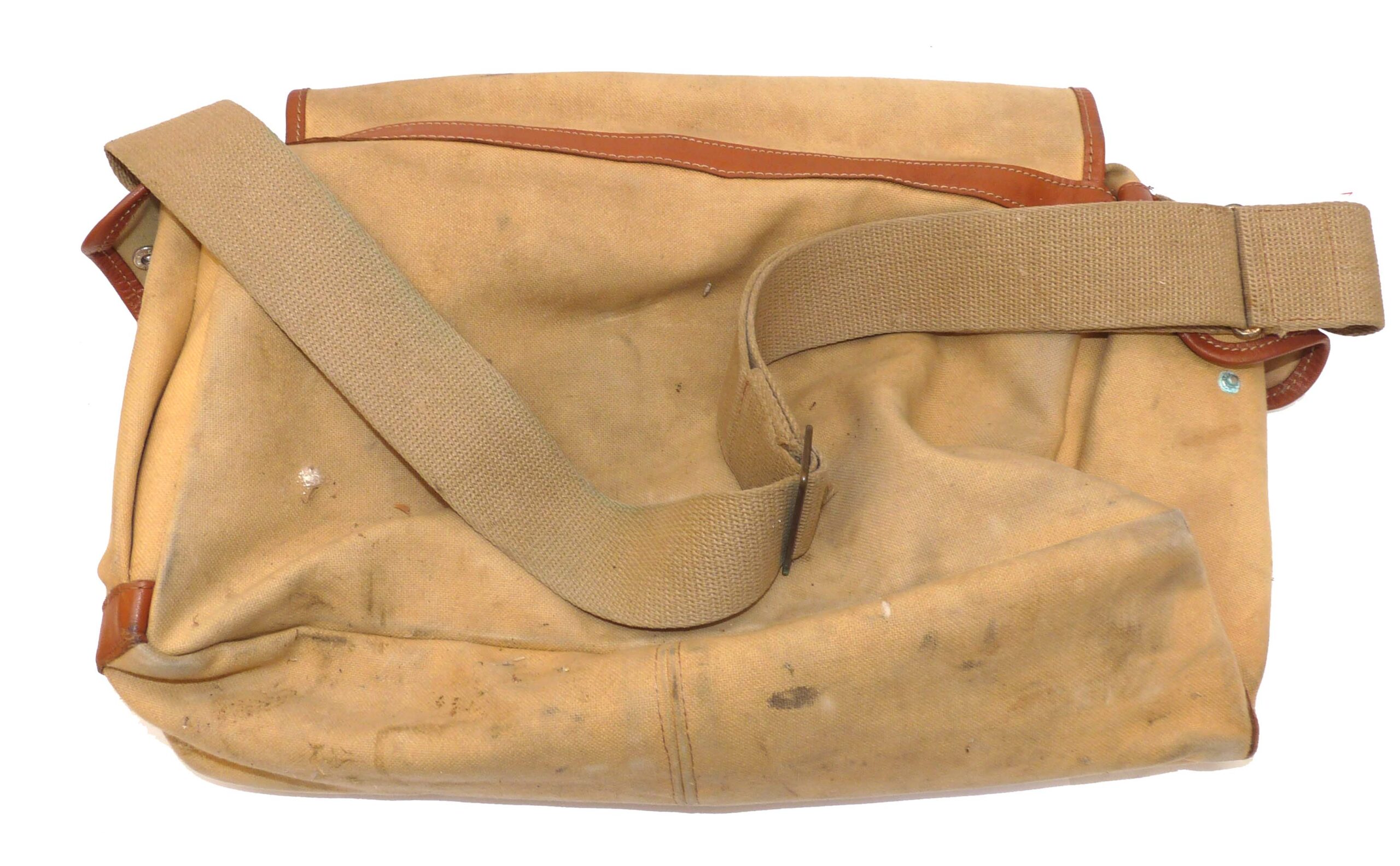 Liddesdale of Newcastleton vintage English canvas leather game fishing travel bag, large - Image 4