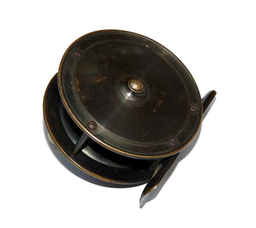 MacLeay of Inverness 2.5" little all brass Hercules pattern dry fly reel with all its bronzing c 1900 - Image 4