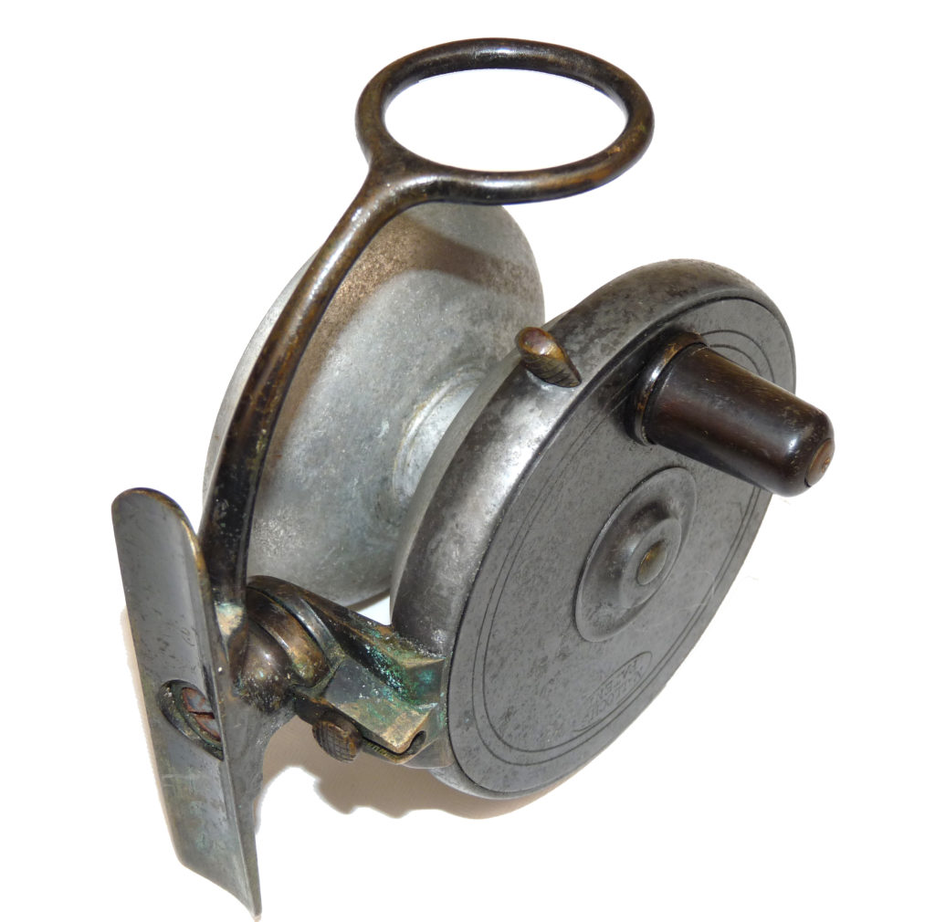 Malloch of Perth 3.5" alloy side casting reel c 1920,reversible drum & brass fittings - Image 6