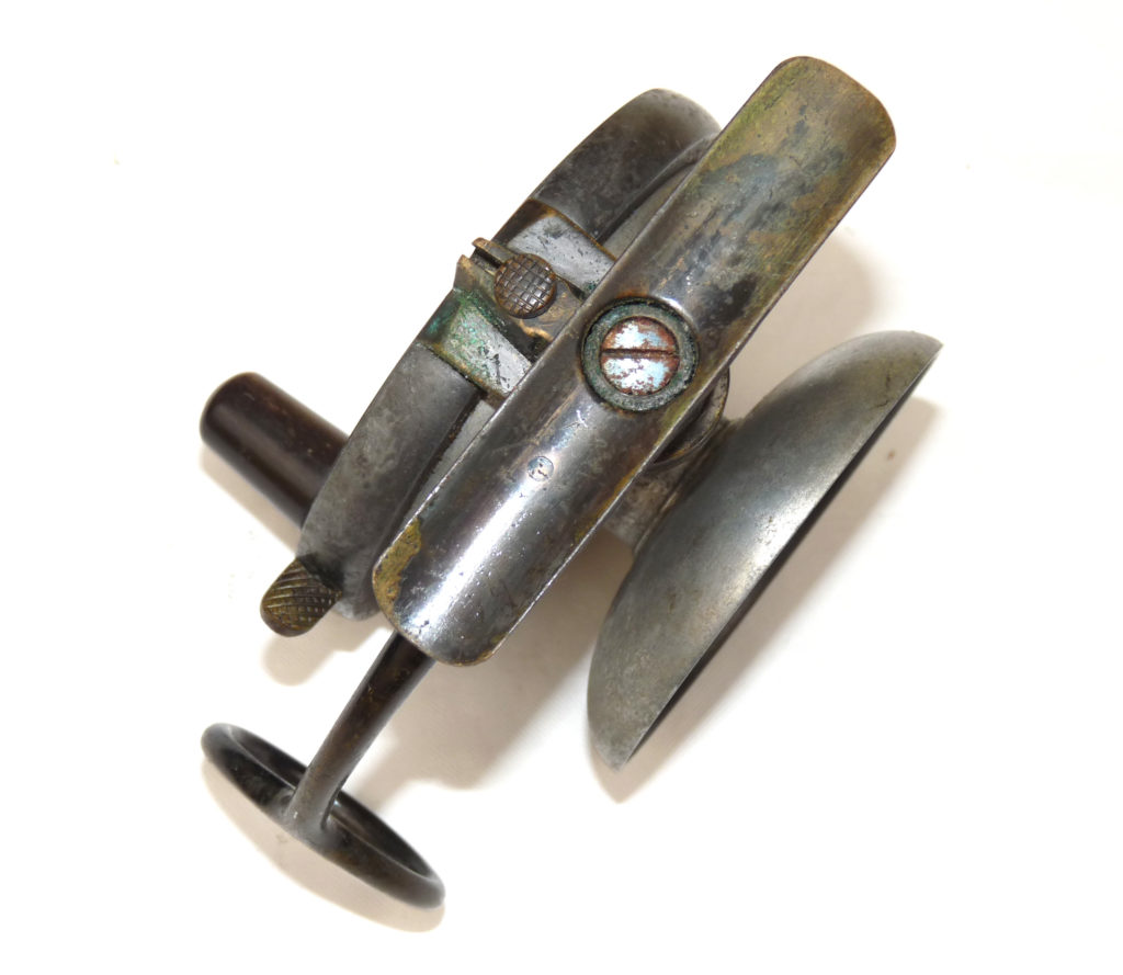 Malloch of Perth 3.5" alloy side casting reel c 1920,reversible drum & brass fittings - Image 5