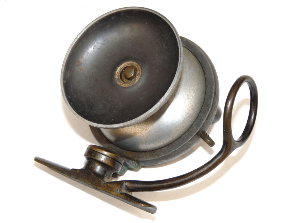 Malloch of Perth 3.5" alloy side casting reel c 1920,reversible drum & brass fittings - Image 4