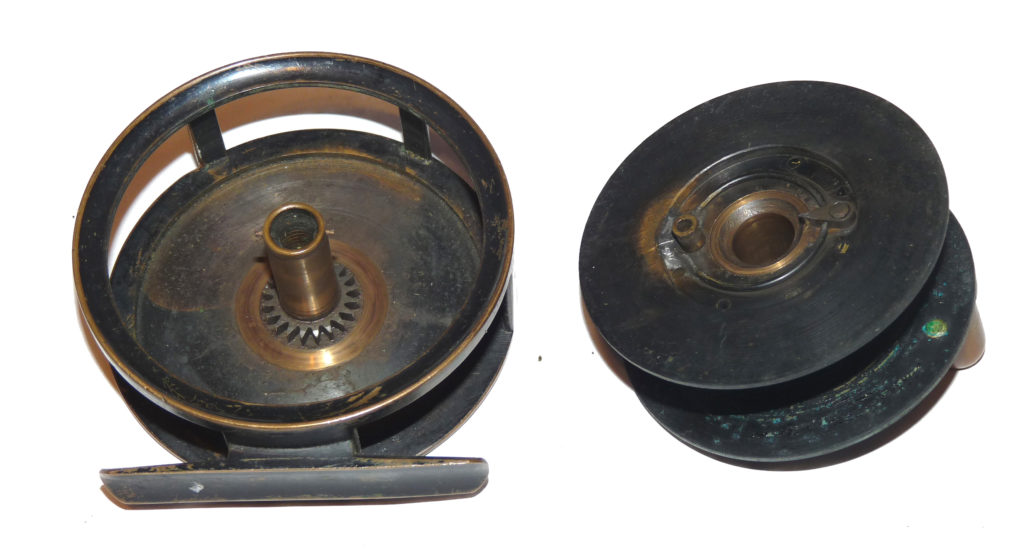 Moscrop of Manchester 3.5" Patent brake hollow spindle reel c 1900 - Image 2