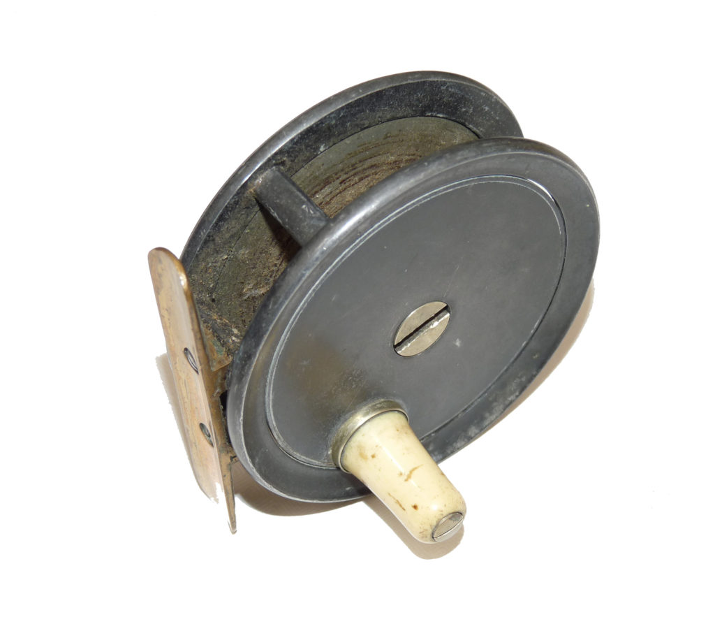 Ogden Smith London vintage 2.75" alloy dry fly fishing reel with dark lead finish