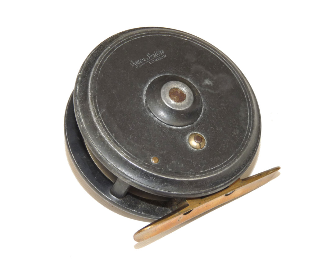 Ogden Smith London vintage 2.75" alloy dry fly fishing reel with dark lead finish - Image 3