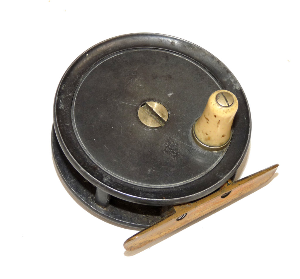 Ogden Smith London vintage 2.75" alloy dry fly fishing reel with dark lead finish - Image 2