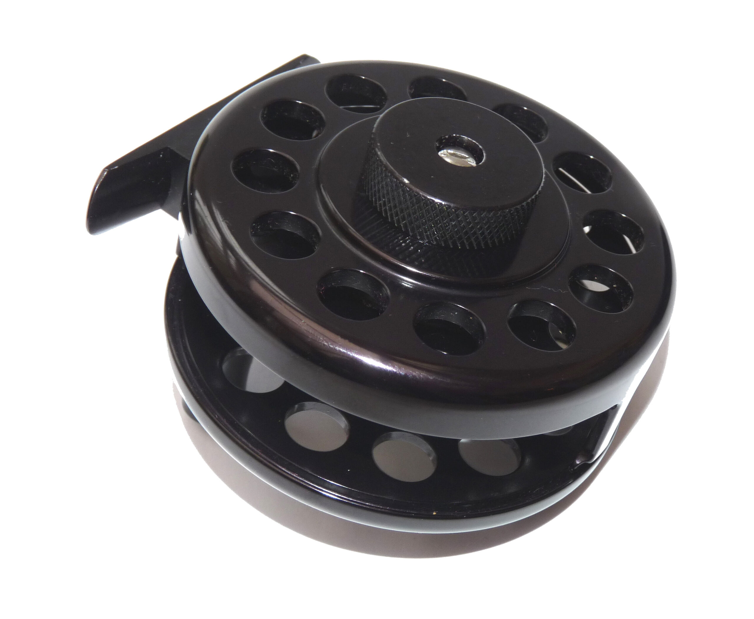 Old Florida made in USA 3” alloy fly reel with rear drag rarely seen model with case - Image 4