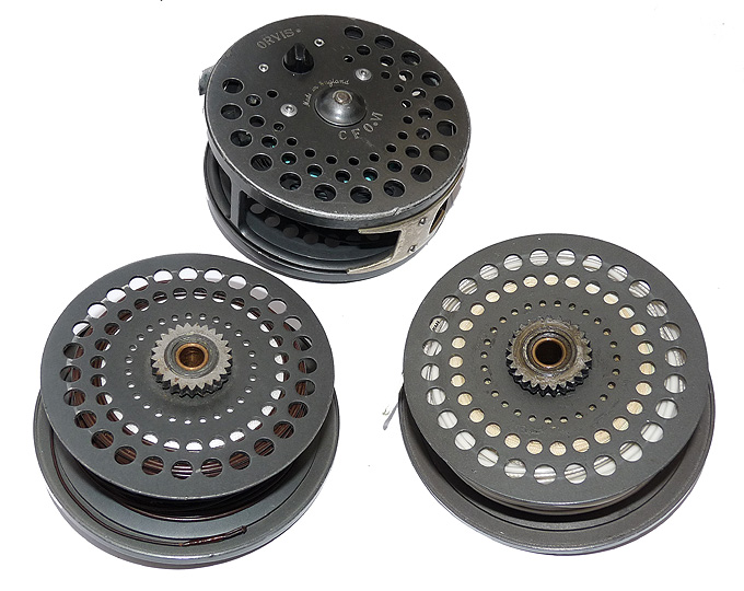 Orvis CFO V1 4.25" alloy salmon fly reel Made in England + 2 spare spools + lines - Image 4