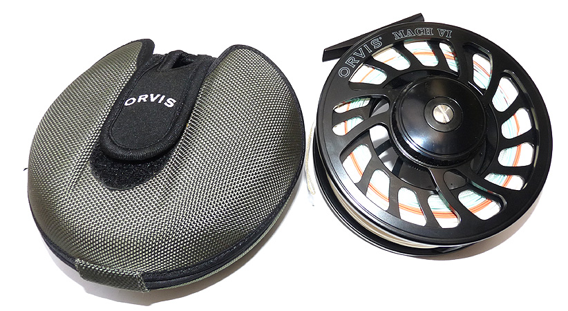 Orvis Mach V1 large arbor 4.25" salmon fly reel black finish, Orvis clamshell hard case - Image 5