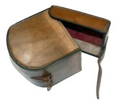 C. Farlow & Co block leather reel case for fly reel/ side casters