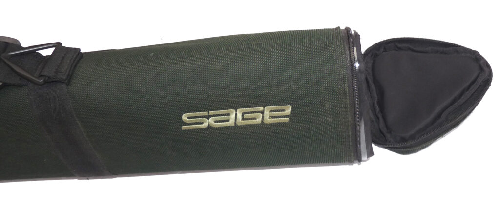Sage cordura covered triangluar rod travel tube 43" or 110cm long with carry strap