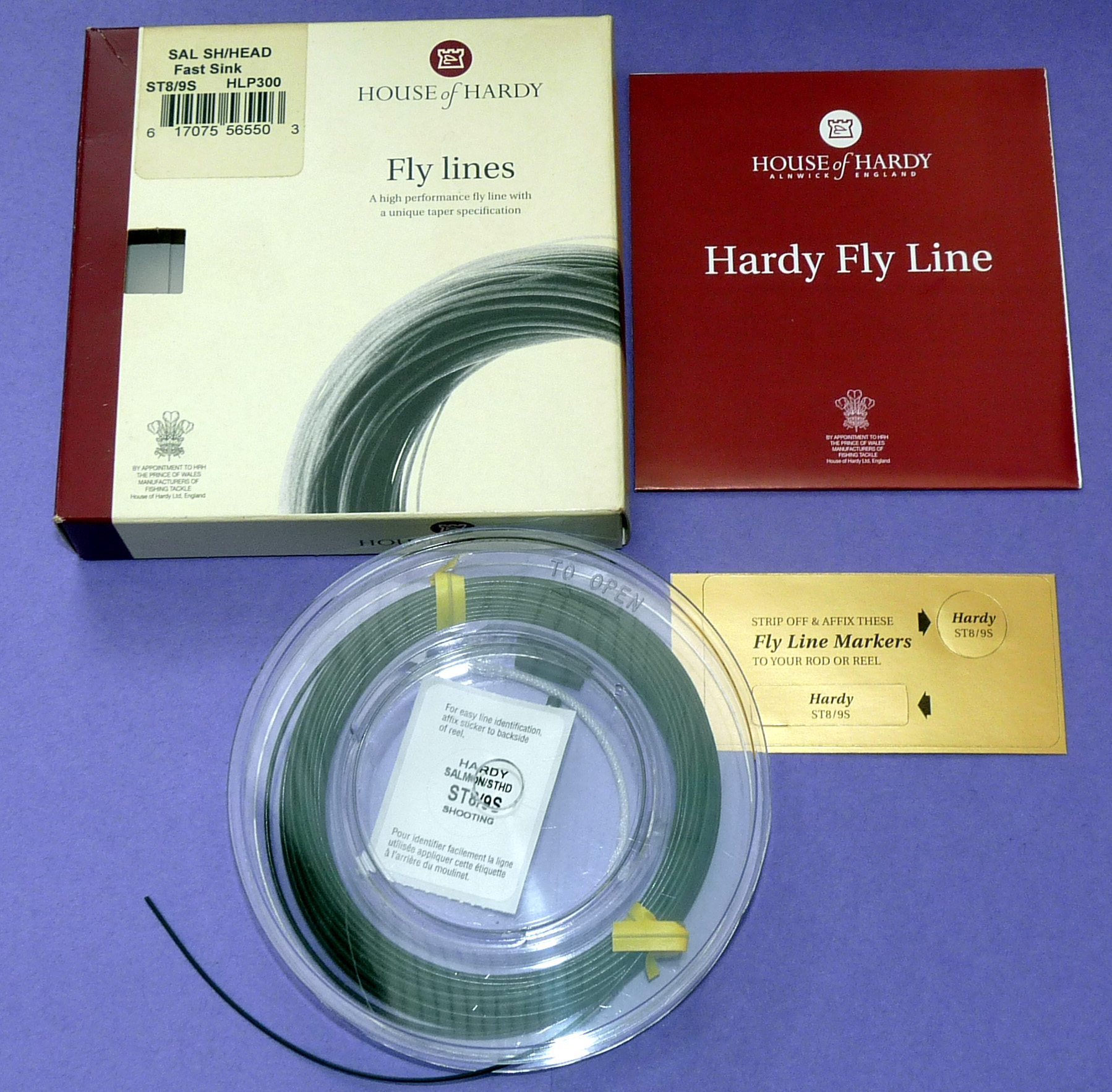 Hardy ST8/9S Sal SH/Head fast sink fly line, unused boxed salmon fishing