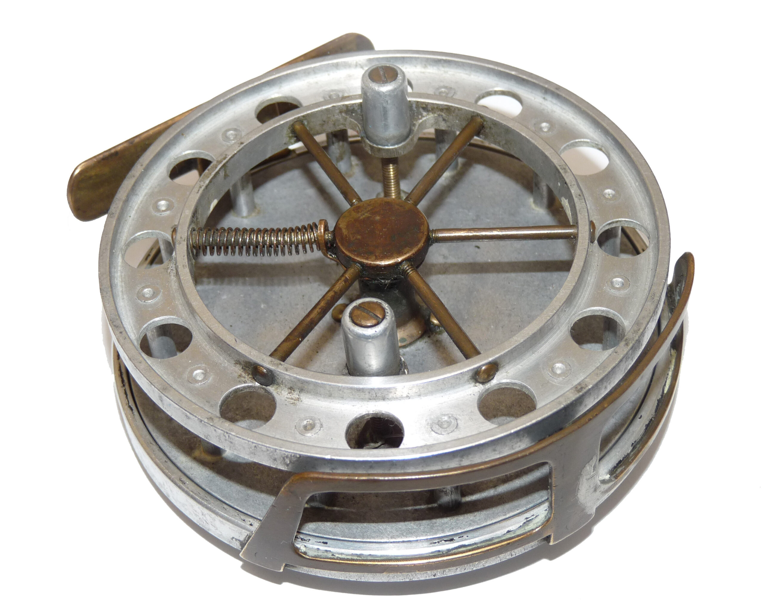 Scratch built vintage 3.5" Aerial pattern reel, grayling, roach, chub