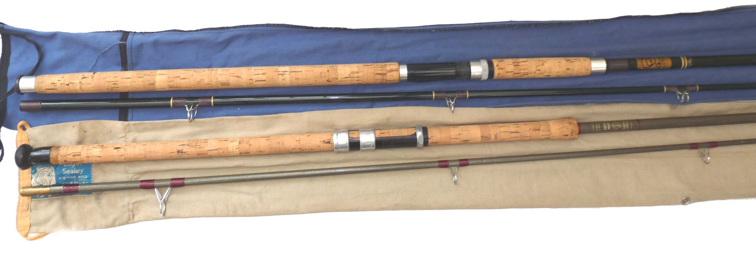 2 Sealey Redditch 9'6 + 10" hollow glass spinning rods for carp salmon + pike or bass - Image 3