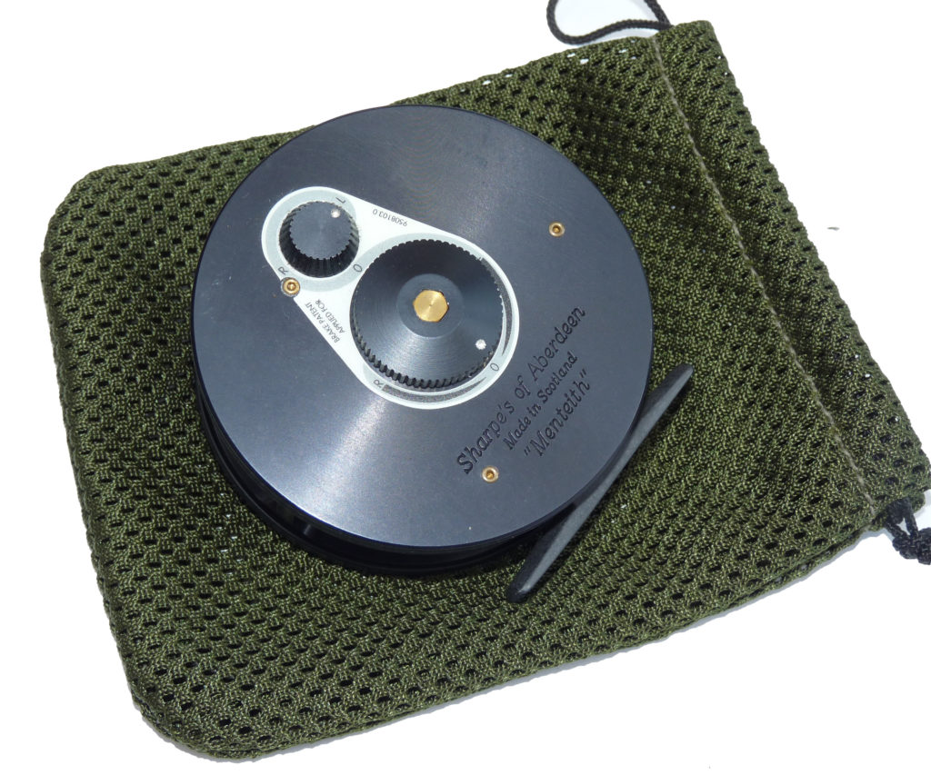 Sharpes of Scotland The Menteith alloy salmon fly reel Scottish built & Arrowhead line