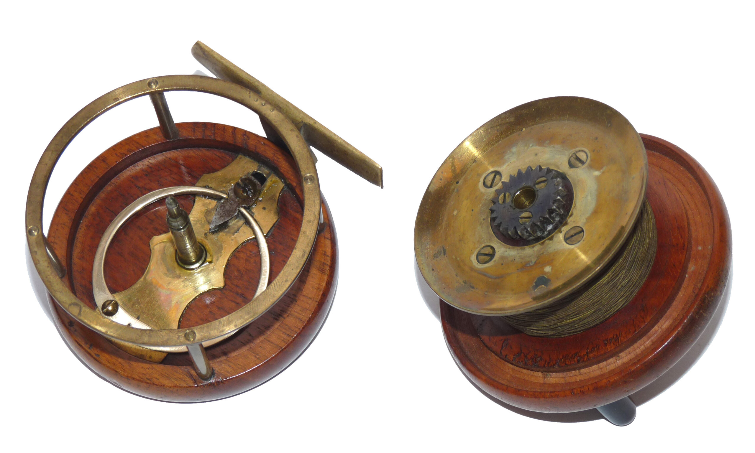 Nottingham Slater 3" Mahogany & brass antique centrepin starback fishing reel - Image 3