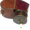 C. Farlow & Co. 2.5” brass plate wind reel & leather case